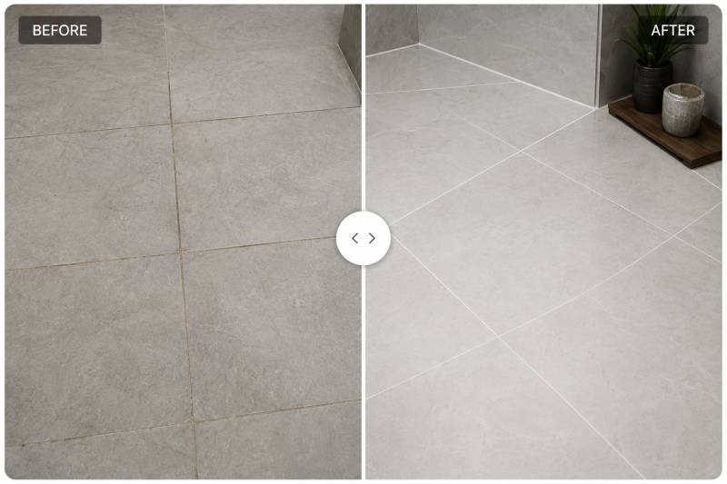 epoxy grouting before and after